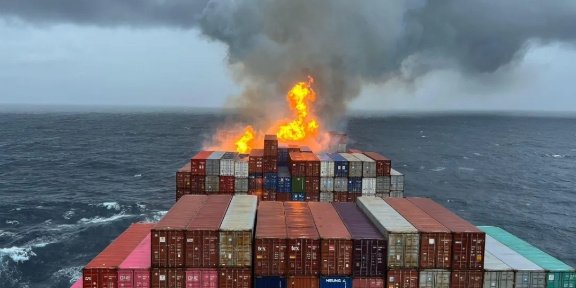 馬士基旗下集裝箱船航行途中起火，多個(gè)貨柜受損